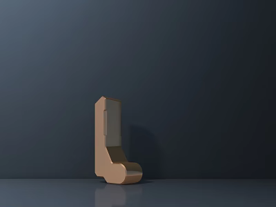 Modern Golden Door Handle Design With Shiny Surface On Dark Background 3d model
