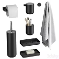 Bathroom Essentials With Towel Racks And Toiletries