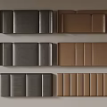 Modern Upholstered Headboards In Gray And Brown Panel Section Styles 3d model