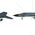 Two Gray Fighter Jets Parked With Number 95 On Fuselage White Background 3d model