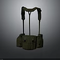 Green Military Style Backpack With Adjustable Straps And Utility Pockets 3d model
