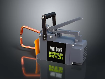 Professional Welding Machine With Black Handle Orange Cable And Gray Body Design 3d model