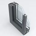 Modern window group angle system casement window group angle display 3d model