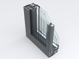 Modern window group angle system casement window group angle display 3d model