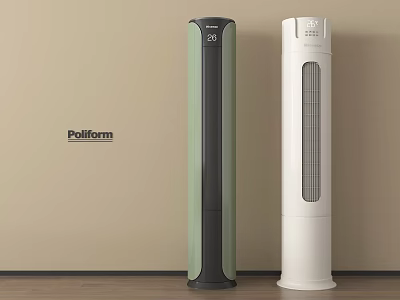 Pulfonn Tower Air Cooler Fan With Digital Display Black Green And White 3d model