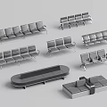 Stylish Landscape Seats Featuring Various Designs Metal Frames And Modular Bench Styles 3d model