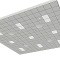 White Grid Ceiling Design With Recessed Lights And Square Panels