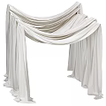 Elegant White Ceiling Drapery With Flowy Wrinkled Design For Wedding Decoration 3d model