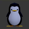 Cute Penguin Toy With Blue Black Head White Belly And Yellow Beak Feet