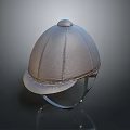Classic Leather Equestrian Helmet With Rounded Top Stitched Design And Safety Brim For Riding