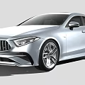 Silver Mercedes Coupe With Sleek Design Front Grille And Alloy Wheels