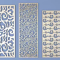 Chinese-style openwork window window pane lattice openwork carved flower 3d model