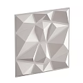 Gray and White Geometric 3D Wall with Triangular Pattern and Textured Design