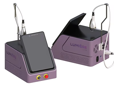 Professional Purple LUMIÈRE Beauty Devices With Digital Display And Treatment Probes 3d model