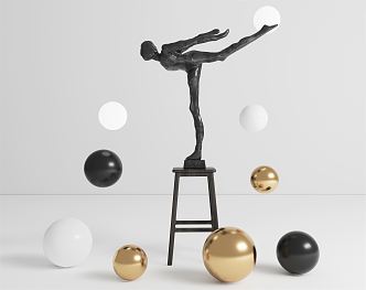 modern sculpture abstract figure 3d model