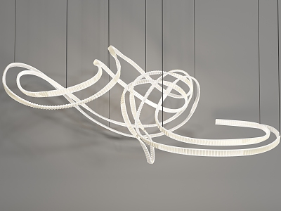 Modern special-shaped chandelier with streamers 3d model