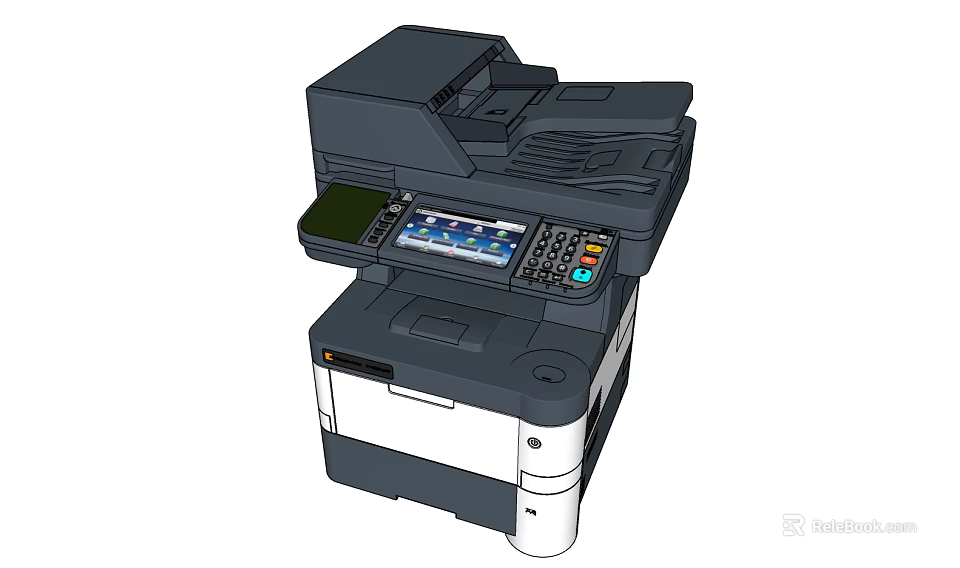 Office Appliance Multifunction Printer With Display Screen Control Panel And Print Copy Scan Functions 3d model 