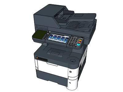Office Appliance Multifunction Printer With Display Screen Control Panel And Print Copy Scan Functions 3d model