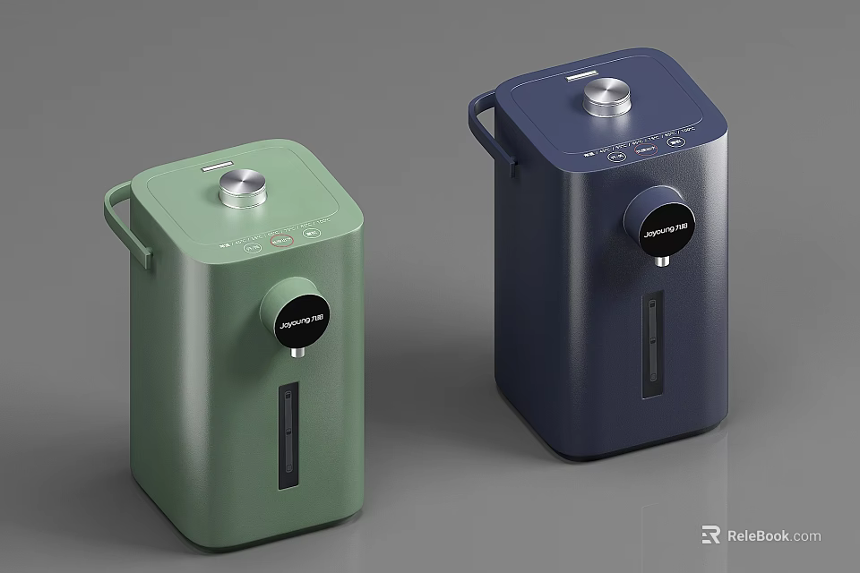 Smart Machine With Green And Blue Color Compact Design And Control Button 3d model 