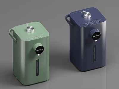 Smart Machine With Green And Blue Color Compact Design And Control Button 3d model