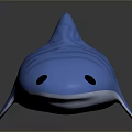 Blue Shark Toy With Cartoon Style Striped Design And Cute Appearance For Kids
