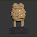 Golden Frog Sculpture Decorative Furniture With Crossed Hands And Black Base
