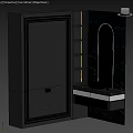 Elegant Modern Washbasin Vanity With Marble Countertop Gold Accents Mirror And Storage Cabinet