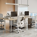 Office Desk Staff Desk Office Desk Office Desk and Chair Combination Office 3d model