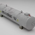Grey Liquid Nitrogen LN2 Storage Tank With Warning Signs And Stand