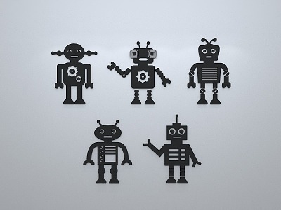 Technology Robot Technology Silhouette Robot Silhouette 3d model