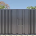 Elegant Modern Gate Exterior Design With Vertical Slats And Double Door Structure Outdoor