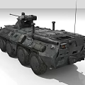 Wheeled Military Tank With Turret Gun Barrel Antenna And Armor Design
