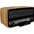 Philips Classic Retro Audio Speaker With Wooden Casing FM Radio Black Front Panel And Control Knobs 3d model