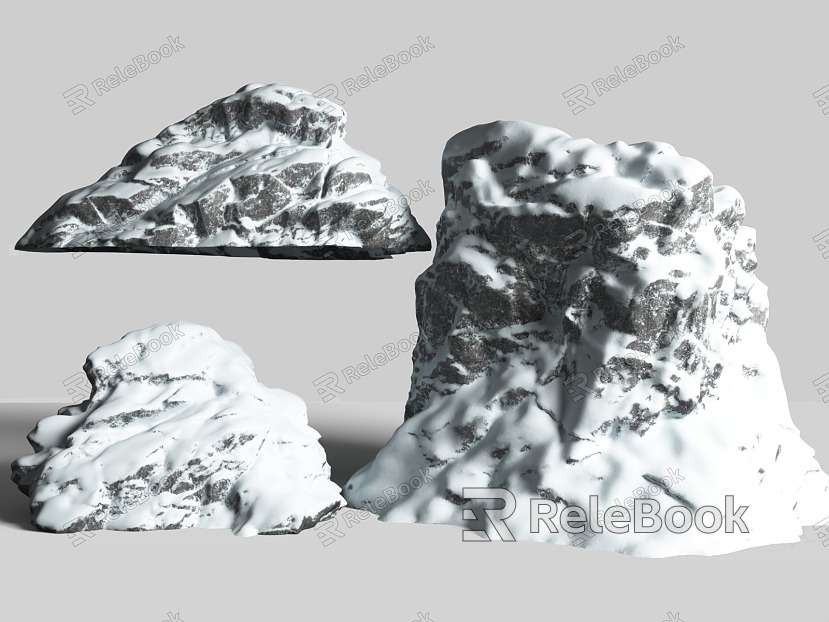 stone rock snow rock snow mountain stone snow snow stone model