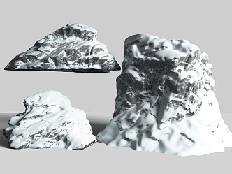 stone rock snow rock snow mountain stone snow stone 3d model