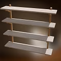Wooden Wall Mounted Four Tier Shelves With Simple Design For Home Storage