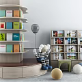 Modern Bookshelf Display Cabinet 3d model