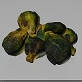 Roasted Brussels Sprouts With Green And Golden Color On Dark Background