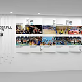 Office Hallway With Wonderful Events Photo Display And Sports Activity Images On White Wall