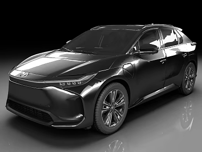 Sleek Black Modern Car with Glossy Exterior LED Headlights and Stylish Wheels Design 3d model
