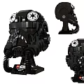 Lego Titanium Fighter Pilot Helmet Blocks 3d model