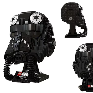 Lego Titanium Fighter Pilot Helmet Blocks 3d model