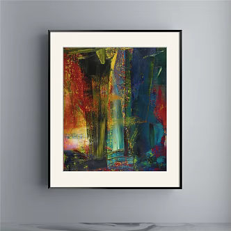 Modern abstract painting simple black and white porch abstract decorative painting 3d model