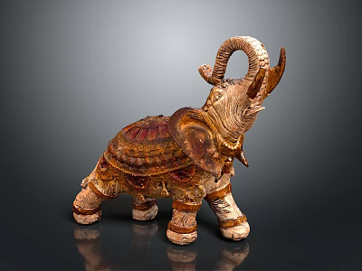 Handcrafted Decorative Elephant Figurine For Home Living Room Ornamental Decoration 3d model