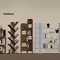 Middle Ancient Bookshelf Floor Bookshelf Magazine Rack Newspaper Rack Storage Rack Decorative Rack 3d model