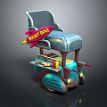 Rocket Dogs Hot Dogs Food Cart With Buns Ketchup Mustard And Toppings