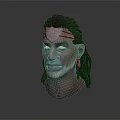 Game and Movie 3D Character Model With Dreadlocks Silver Headband Blue Eyes Beard And Earrings