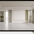 Light Green Bookcase With Glass Doors And Drawers Against Light Colored Walls