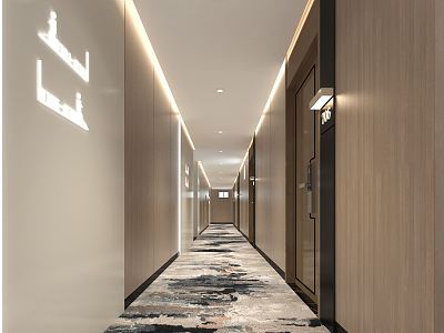 Modern Away Hotel Corridor model