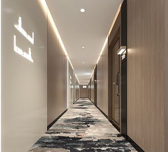 Modern Away Hotel Corridor 3d model